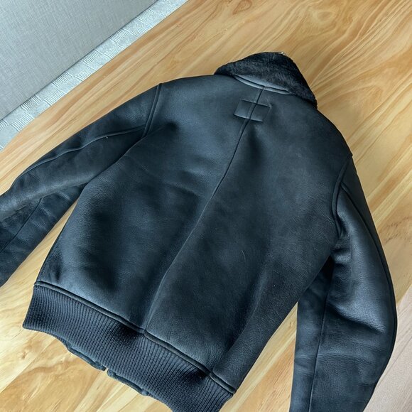 Sandro Shearling Leather Jacket - Picture 3 of 5